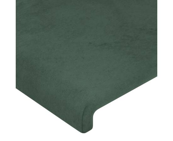 Tăblie pat cu aripioare verde închis 83x23x118/128 cm catifea, 5 image