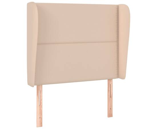 Tăblie pat cu aripioare cappuccino 93x23x118/128 cm piele eco, 2 image