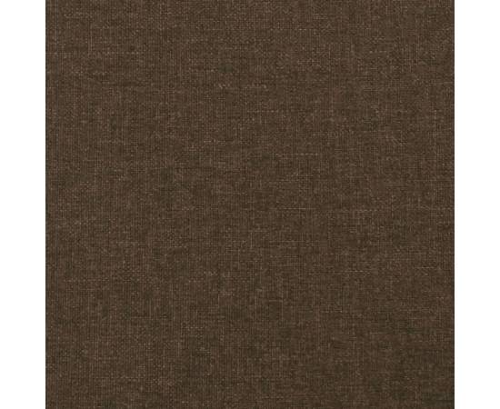 Tăblie de pat cu aripioare maro închis 183x23x118/128 cm textil, 6 image