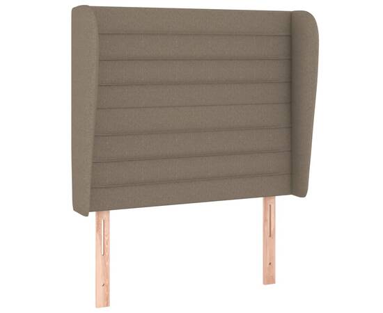 Tăblie de pat cu aripioare gri taupe 83x23x118/128 cm textil, 2 image