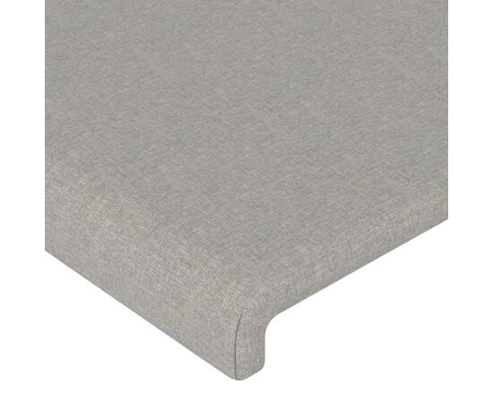 Tăblie de pat cu aripioare gri deschis 103x16x78/88 cm textil, 5 image
