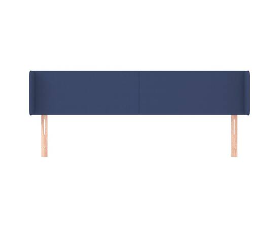 Tăblie de pat cu aripioare, albastru, 183x16x78/88 cm textil, 3 image