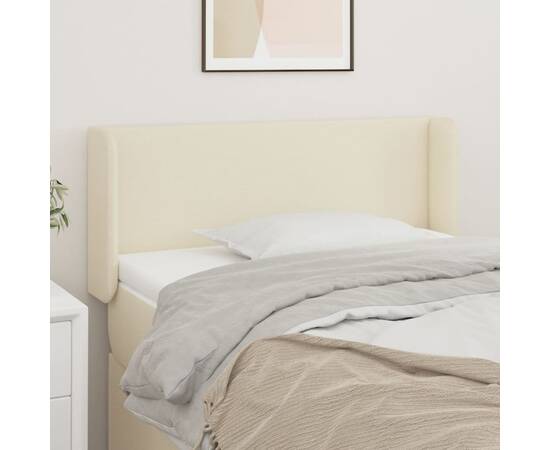 Tăblie de pat cu aripioare crem 103x16x78/88 cm piele ecologică