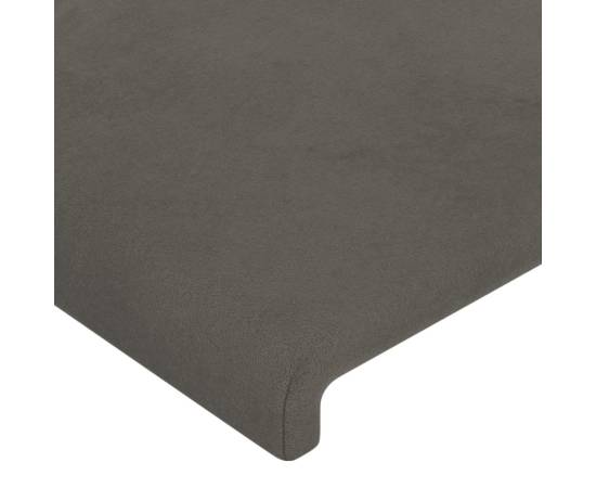 Tăblie de pat cu aripioare gri închis 147x16x78/88 cm catifea, 5 image