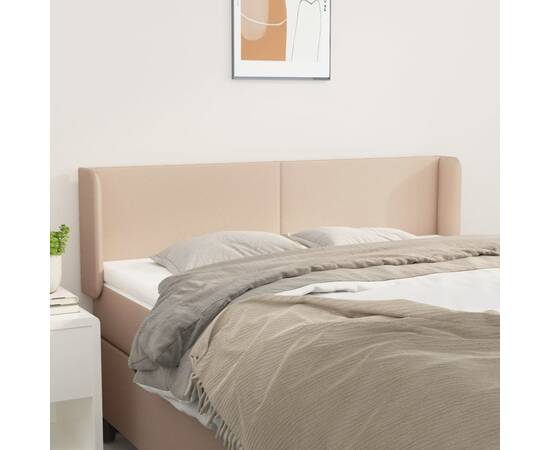 Tăblie pat cu aripioare cappuccino 147x16x78/88cm piele eco