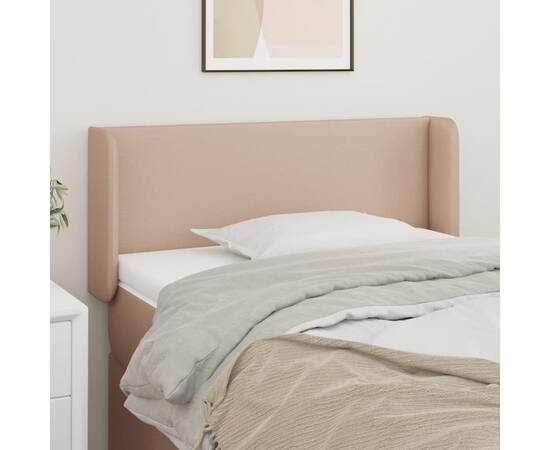 Tăblie pat cu aripioare cappuccino 93x16x78/88 cm piele eco
