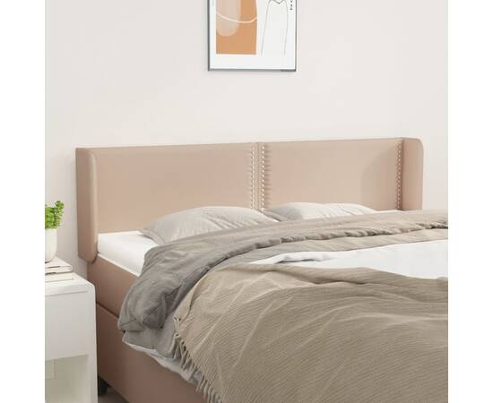 Tăblie pat cu aripioare cappuccino 147x16x78/88cm piele eco