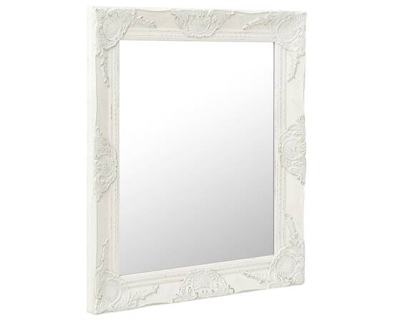 Oglindă de perete în stil baroc, alb, 50 x 60 cm, 2 image
