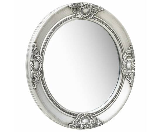 Oglindă de perete în stil baroc, argintiu, 50 cm, 2 image