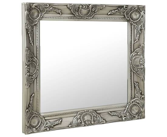 Oglindă de perete în stil baroc, argintiu, 50 x 50 cm, 2 image