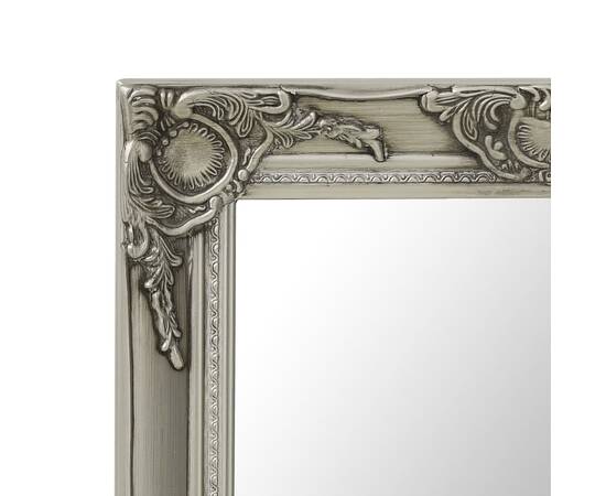 Oglindă de perete în stil baroc, argintiu, 60 x 60 cm, 4 image
