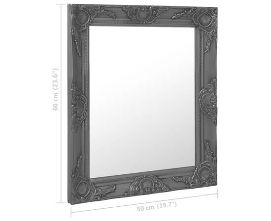 Oglindă de perete în stil baroc, negru, 50 x 60 cm, 6 image