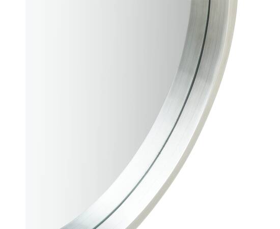 Oglindă de perete cu o curea, 40 cm, argintiu, 4 image