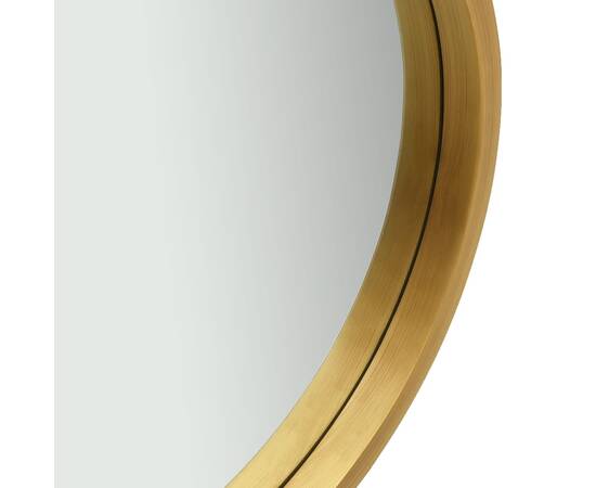Oglindă de perete cu o curea, 40 cm, auriu, 3 image