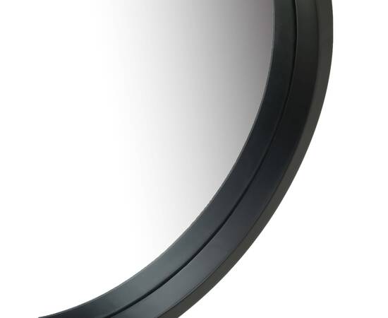 Oglindă de perete cu o curea, 50 cm, negru, 3 image