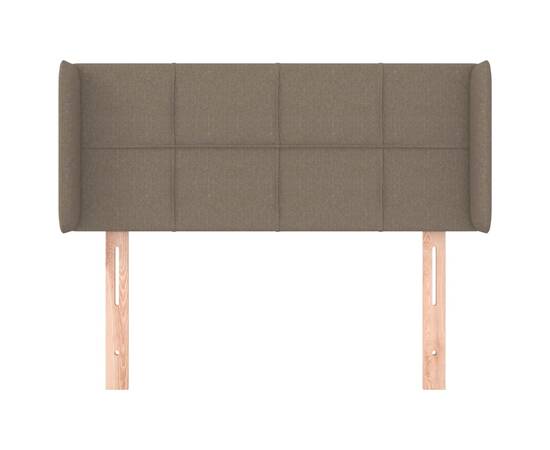 Tăblie de pat cu aripioare gri taupe 103x16x78/88 cm textil, 3 image