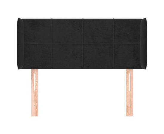 Tăblie de pat cu aripioare negru 83x16x78/88 cm catifea, 3 image