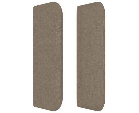 Tăblie de pat cu aripioare gri taupe 183x16x78/88 cm textil, 4 image