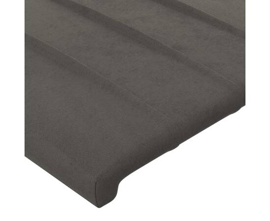 Tăblie de pat cu aripioare gri închis 103x16x78/88 cm catifea, 5 image