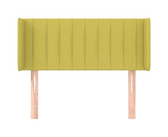 Tăblie de pat cu aripioare verde 103x16x78/88 cm textil, 3 image