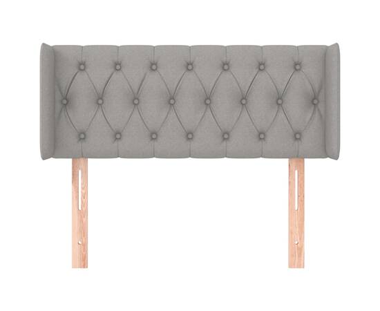 Tăblie de pat cu aripioare gri deschis 103x16x78/88 cm textil, 3 image
