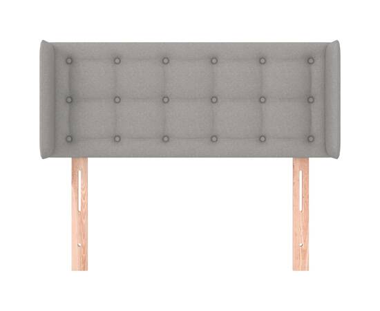Tăblie de pat cu aripioare gri deschis 103x16x78/88 cm textil, 3 image