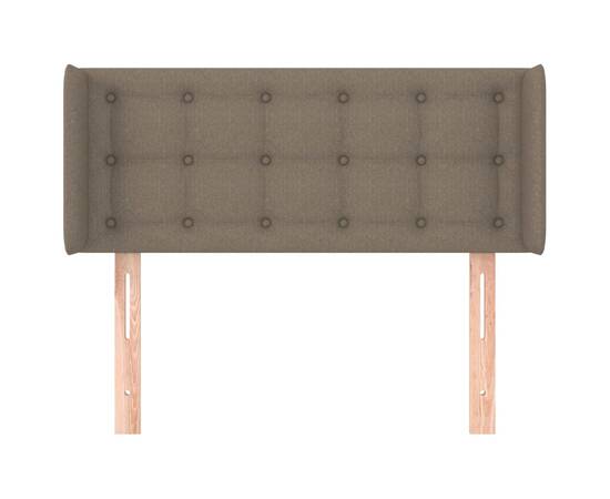 Tăblie de pat cu aripioare gri taupe 103x16x78/88 cm textil, 3 image