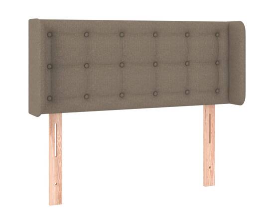 Tăblie de pat cu aripioare gri taupe 83x16x78/88 cm textil, 2 image