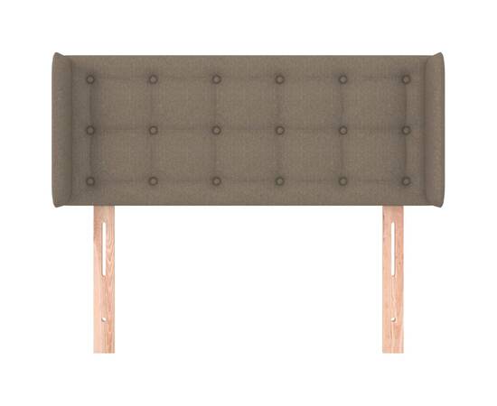 Tăblie de pat cu aripioare gri taupe 83x16x78/88 cm textil, 3 image
