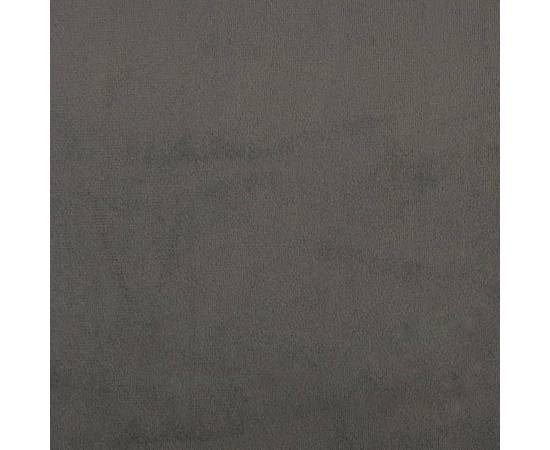 Tăblie de pat cu aripioare gri închis 83x16x118/128 cm catifea, 6 image