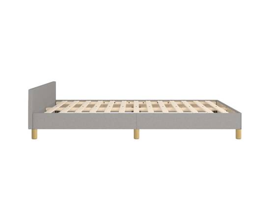 Cadru de pat cu tăblie, gri deschis, 140x190 cm, textil, 7 image