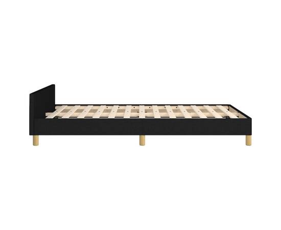 Cadru de pat cu tăblie, negru, 120x200 cm, textil, 7 image