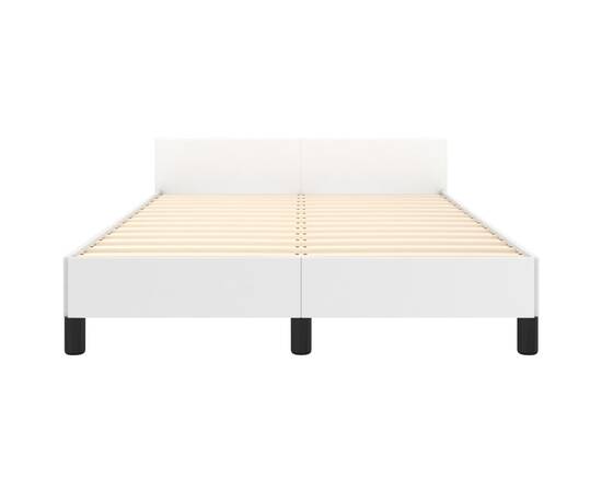 Cadru de pat cu tăblie, alb, 120x200 cm, piele ecologică, 6 image