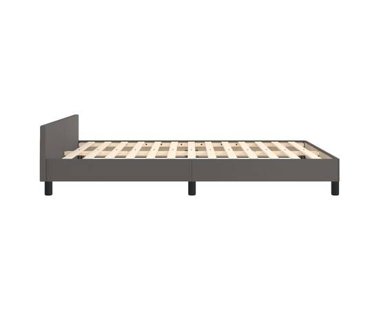 Cadru de pat cu tăblie, gri, 140x200 cm, piele ecologică, 7 image