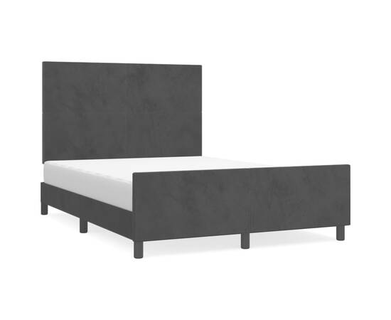 Cadru de pat cu tăblie, negru, 140x200 cm, catifea, 2 image