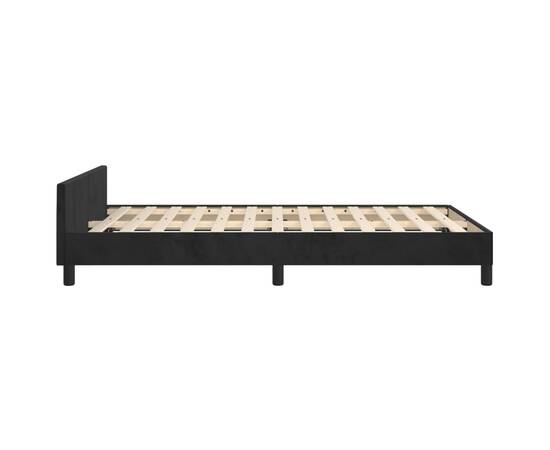 Cadru de pat cu tăblie, negru, 120x200 cm, catifea, 7 image
