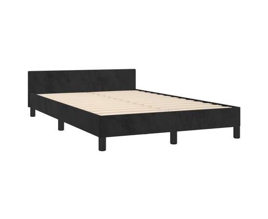 Cadru de pat cu tăblie, negru, 120x200 cm, catifea, 5 image