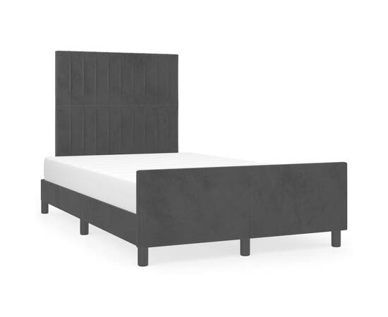 Cadru de pat cu tăblie, negru, 120x200 cm, catifea, 2 image