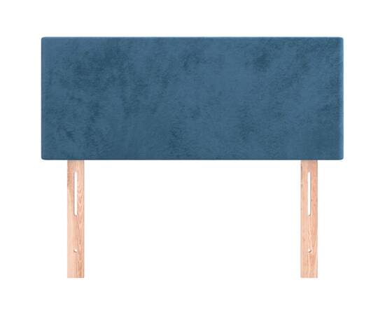 Tăblie de pat, albastru închis, 100x5x78/88 cm, catifea, 3 image