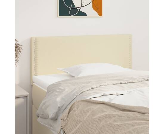 Tăblie de pat, crem, 100x5x78/88 cm, piele ecologică