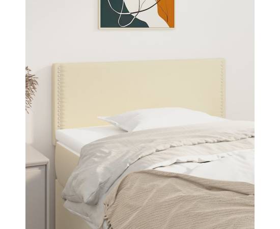 Tăblie de pat, crem, 80x5x78/88 cm, piele ecologică