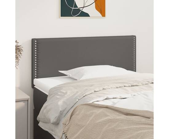 Tăblie de pat, gri, 90x5x78/88 cm, piele ecologică