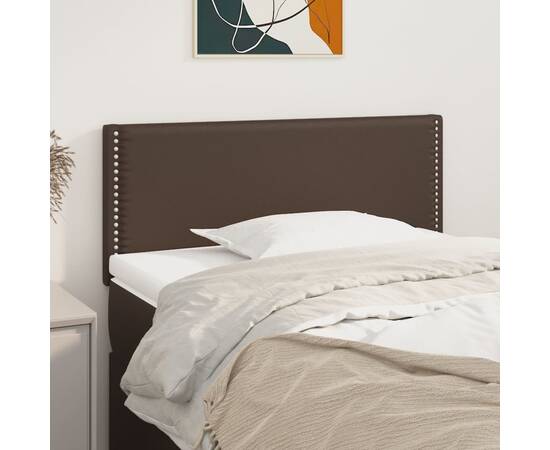 Tăblie de pat, maro, 80x5x78/88 cm, piele ecologică