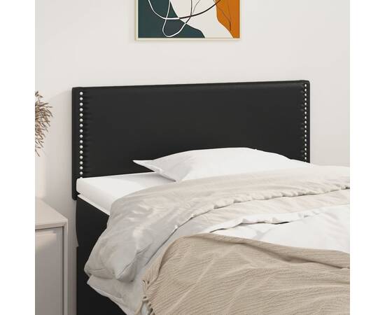 Tăblie de pat, negru, 80x5x78/88 cm, piele ecologică