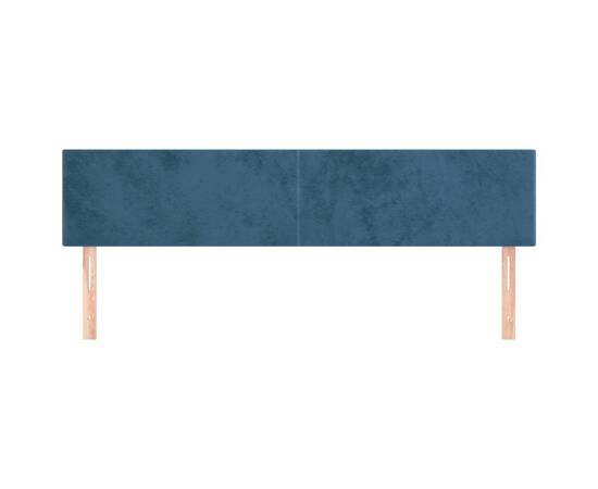 Tăblii de pat, 2 buc, albastru închis, 80x5x78/88 cm, catifea, 3 image