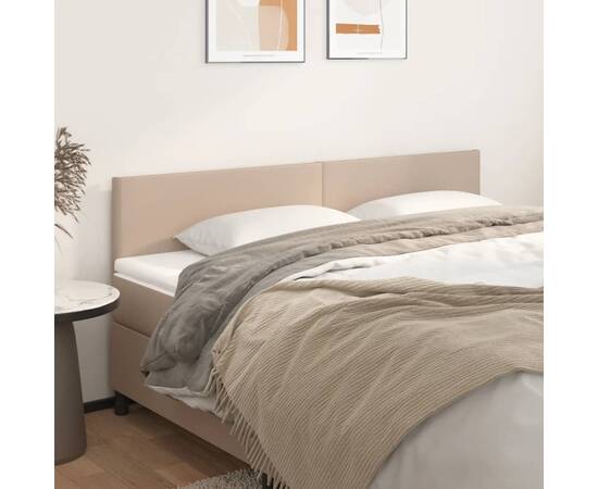 Tăblii de pat 2 buc, cappuccino 90x5x78/88 cm piele ecologică