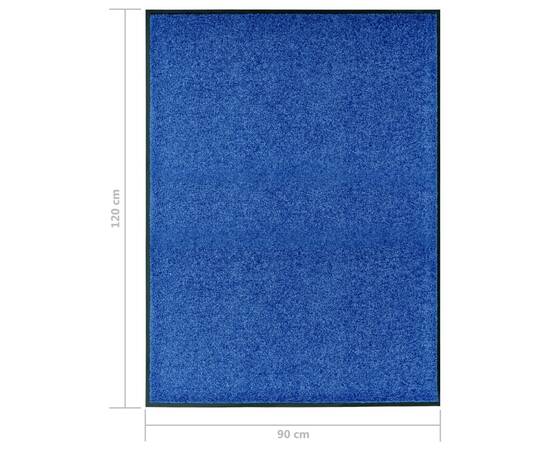 Covoraș de ușă lavabil, albastru, 90 x 120 cm, 6 image