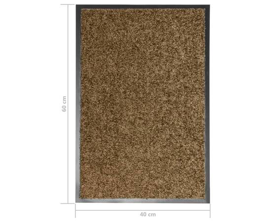 Covoraș de ușă lavabil, maro, 40 x 60 cm, 6 image