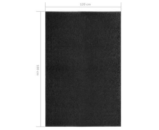 Covoraș de ușă lavabil, negru, 120 x 180 cm, 6 image
