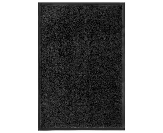 Covoraș de ușă lavabil, negru, 40 x 60 cm